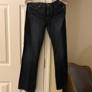 PAIGE Dark Blue Straight Leg Jeans